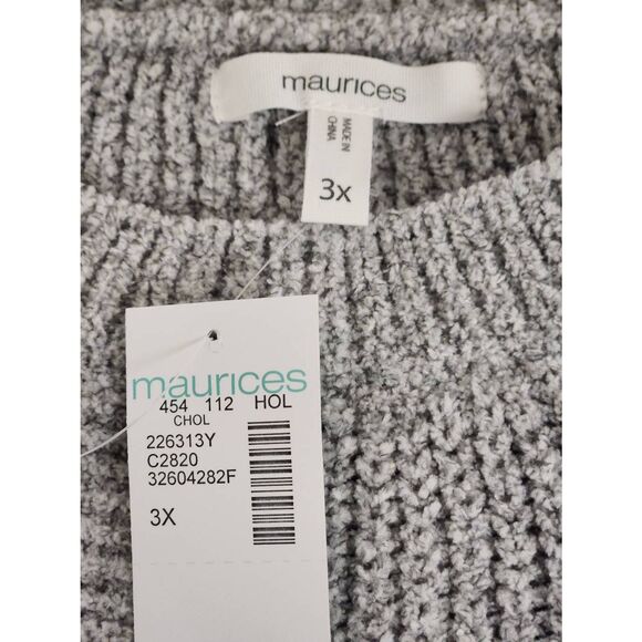 NWT Maurices 3X cozy heather grey knitt sweater - Picture 2 of 5